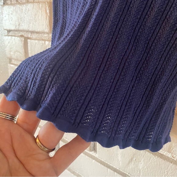 Sezane Blue Ribbed Sweater - Picture 6 of 7
